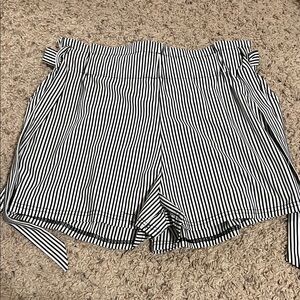 Striped Black and White Women's Shorts